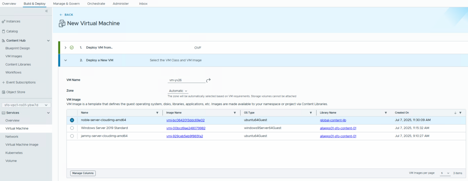 VCF Automation 9 – Provisioning a VM through Kubernetes CLI » vrealize ...